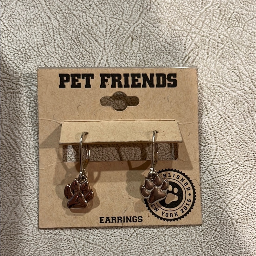 Pet Friends Paw Print Earrings